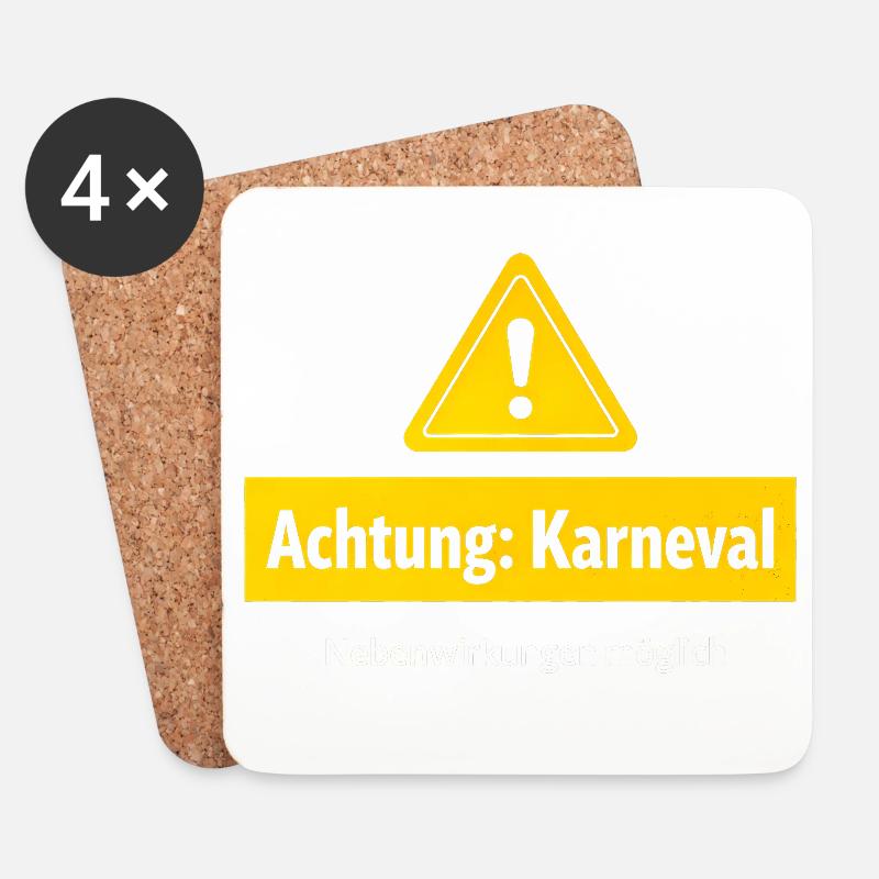 Attention carnival side effects possible - Coasters (set of 4) - white