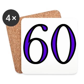 60. 60 JAHRE. 60-JÄHRIGES JUBILÄUM. 60. GEBURTSTAG. - Untersetzer (4er-Set) - Weiß - Vorne