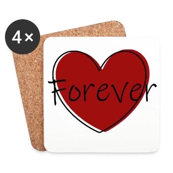 rotes herz rot Geschenk Valentinstag - Untersetzer (4er-Set) - Weiß - Vorne