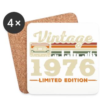 1976 Vintage Retro Geburtstagsgeschenk - Untersetzer (4er-Set) - Weiß - Vorne