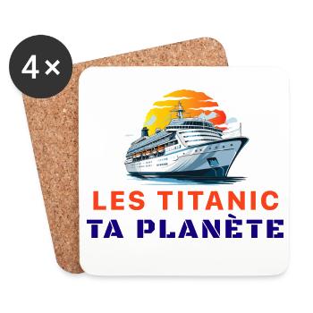 Les_titanic_ta_plante - Dessous de verre (lot de 4) - blanc - Devant