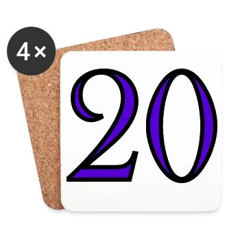 20. 20. JAHRESTAG. 20-JÄHRIGES JUBILÄUM. 20 JAHRE. - Untersetzer (4er-Set) - Weiß - Vorne