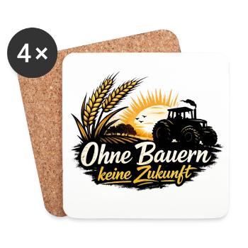 No future without farmers-agriculture-tractor - Coasters (set of 4) - white - Front