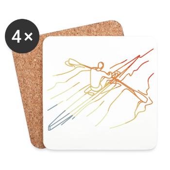 Croquis de gouvernail vintage - Dessous de verre (lot de 4) - blanc - Devant