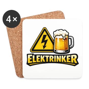 Elektrinker – pun on Electrician & Drink - Coasters (set of 4) - white - Front