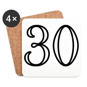 30. 30 YEARS. 30th ANNIVERSARY. 30 YEARS ANNIVERSARY. - Coasters (set of 4) - white - Front