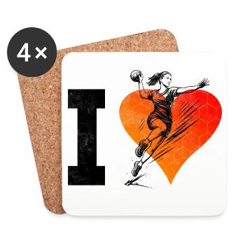 Klares Handball Motiv für jeden Tag fuer Frauen - Untersetzer (4er-Set) - Weiß - Vorne
