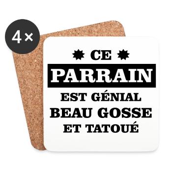 Le parrain beau gosse  - Dessous de verre (lot de 4) - blanc - Devant