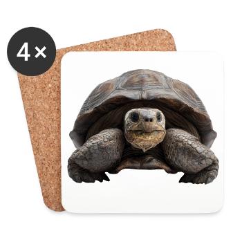 Tortue – calme, force, constance - Dessous de verre (lot de 4) - blanc - Devant