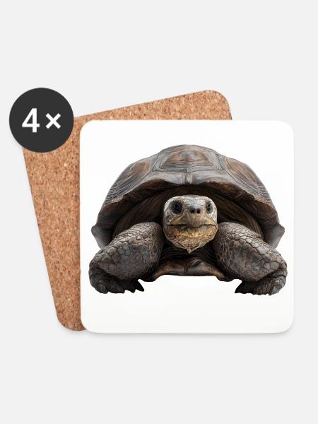 Schildkröte – Ruhe, Stärke, Beständigkeit - Untersetzer (4er-Set) - Weiß