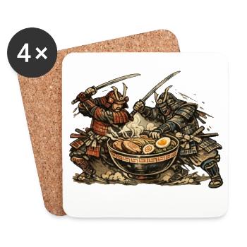 Ramen Nudeln Schlacht der Samurai Japan cool - Untersetzer (4er-Set) - Weiß - Vorne