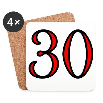 ANNIVERSAIRE. HAPPY BIRTHDAY. JOYEUX ANNIVERSAIRE. - Dessous de verre (lot de 4) - blanc - Devant