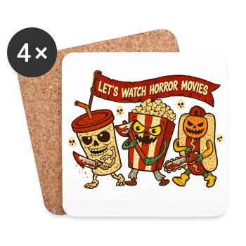 Fans de films d’horreur d’horreur Halloween Film d’horreur - Dessous de verre (lot de 4) - blanc - Devant