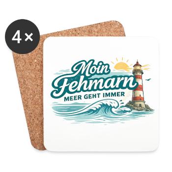 Moin Fehmarn Shirt Ostsee Insel Meer Geht Immer - Coasters (set of 4) - white - Front
