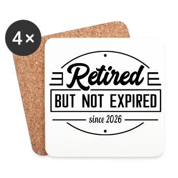 Pensioners but not expired since 2026 - Coasters (set of 4) - white - Front