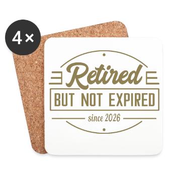 Pensioners but not expired since 2026 - Coasters (set of 4) - white - Front