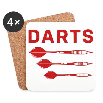 Red Darts Trio Design - Coasters (set of 4) - white - Front