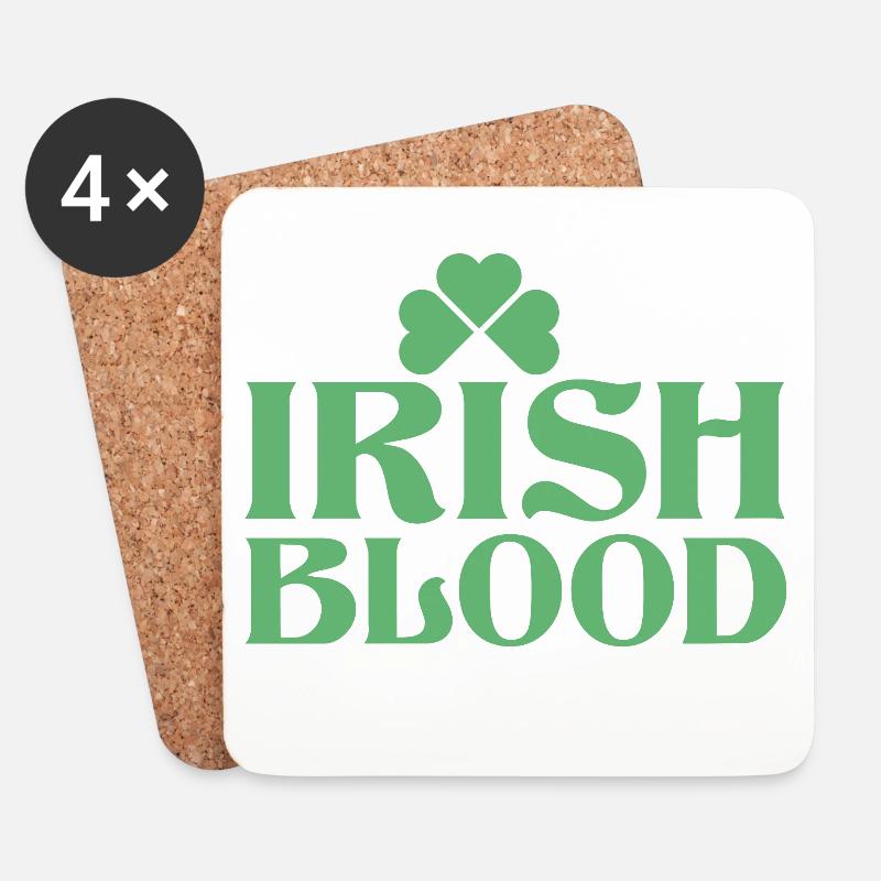 Irish Pride Heart Kleeblatt - Untersetzer (4er-Set) - Weiß