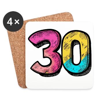 30 Number Colorful - Coasters (set of 4) - white - Front
