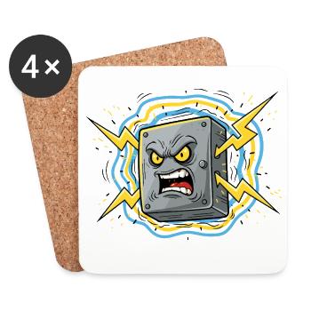 Angry Socket Lightning - Coasters (set of 4) - white - Front