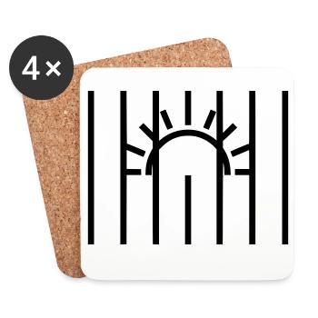 Sun Behind Bars Prison - Coasters (set of 4) - white - Front