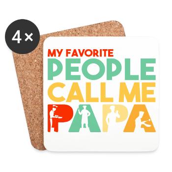 Mes personnes préférées m’appellent Papa Cuisinier - Dessous de verre (lot de 4) - blanc - Devant