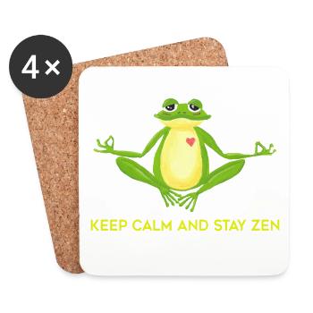 Zen-Frosch - Untersetzer (4er-Set) - Weiß - Vorne