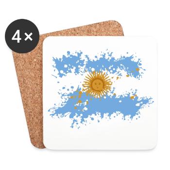 Argentinien Flagge Splash - Untersetzer (4er-Set) - Weiß - Vorne