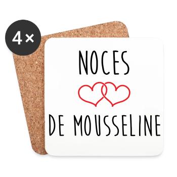 Noces de mousseline 36 ans de mariage - Dessous de verre (lot de 4) - blanc - Devant