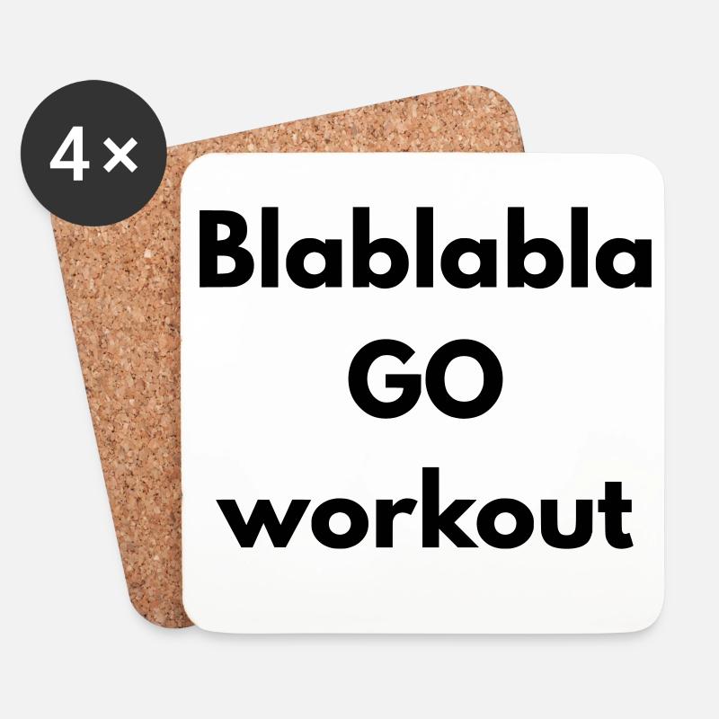 BLABLABLA go workout - Dessous de verre (lot de 4) - blanc
