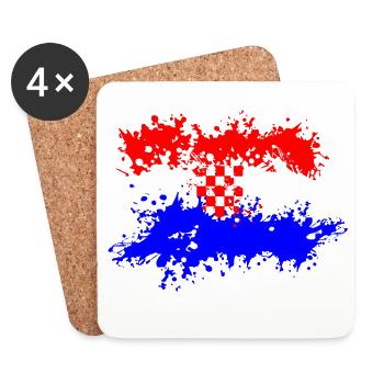 Kroatien Flagge Splash - Untersetzer (4er-Set) - Weiß - Vorne
