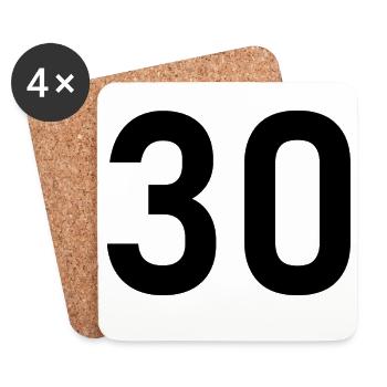 30. 30 YEARS. 30th ANNIVERSARY. 30 YEARS ANNIVERSARY. - Coasters (set of 4) - white - Front