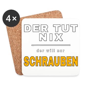 Il ne fait rien, il veut juste baiser – Werkstatt Fun - Dessous de verre (lot de 4) - blanc - Devant