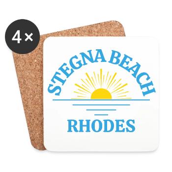Rhodes Sunrise Beach Logo - Untersetzer (4er-Set) - Weiß - Vorne