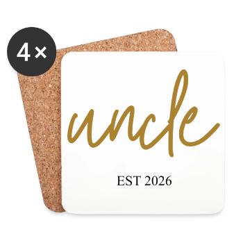 Onkel EST 2026 - Untersetzer (4er-Set) - Weiß - Vorne