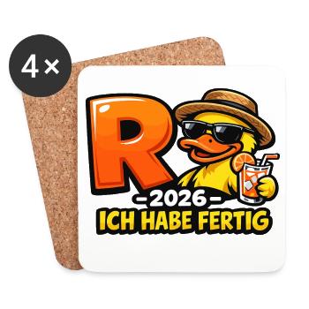 Pensioner 2026 Duck I've Finished Retirement - Coasters (set of 4) - white - Front