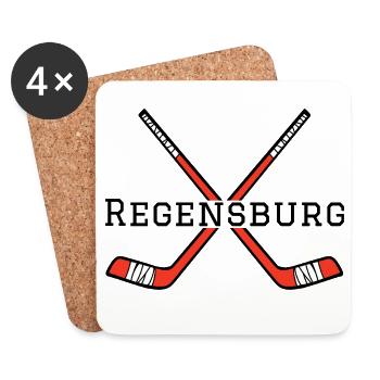 Eihockey Regensburg - Untersetzer (4er-Set) - Weiß - Vorne