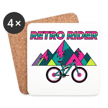 Retro Rider 90er MTB-Ästhetik - Untersetzer (4er-Set) - Weiß - Vorne