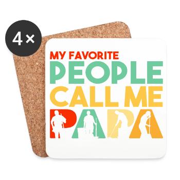 My Favorite People Call Me Papa Janitor - Coasters (set of 4) - white - Front
