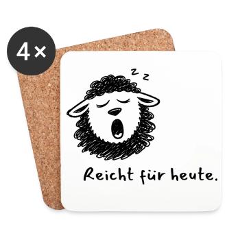 Reicht für heute - Schwarzes Schaf Humor Edition - Untersetzer (4er-Set) - Weiß - Vorne