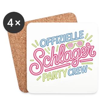 Schlager Party Crew Mallorca Festival JGA Malle - Untersetzer (4er-Set) - Weiß - Vorne