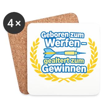 Geboren zum Werfen – Siegmotiv - Untersetzer (4er-Set) - Weiß - Vorne