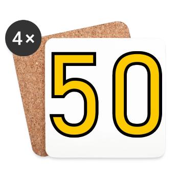 50. 50 JAHRE. 50-JÄHRIGES JUBILÄUM. 50-JÄHRIGES JUBILÄUM. - Untersetzer (4er-Set) - Weiß - Vorne