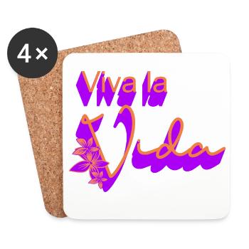 On Life Flower Design - Coasters (set of 4) - white - Front