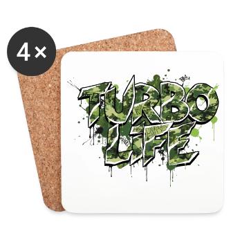 Turbo Life Camouflage Design Auto Tuning Motiv - Untersetzer (4er-Set) - Weiß - Vorne