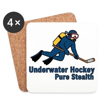 Reine Tarnkunst im Unterwasserhockey - Untersetzer (4er-Set) - Weiß - Vorne