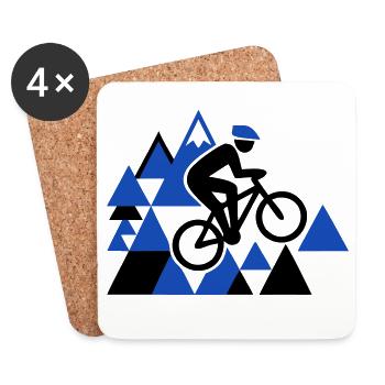 Saut VTT extrême - Dessous de verre (lot de 4) - blanc - Devant