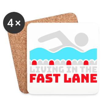Life In The Fast Lane Float Funny Pool Saying - Coasters (set of 4) - white - Front