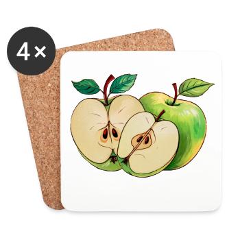 Apples, Fruit, Kitchen Designs - Coasters (set of 4) - white - Front