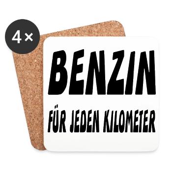 Benzin - Untersetzer (4er-Set) - Weiß - Vorne